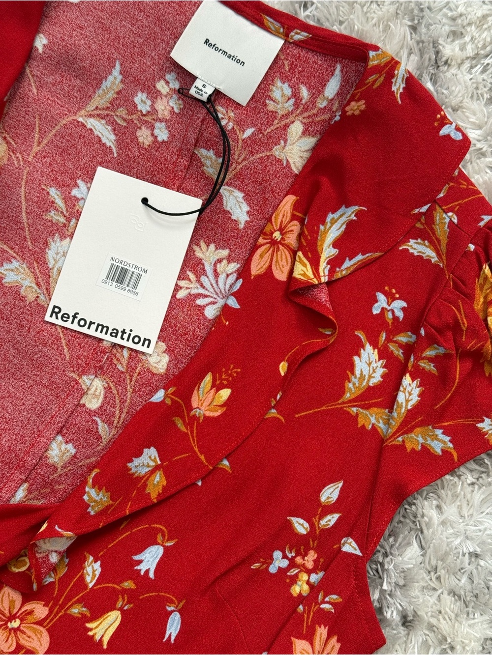 NWT Reformation Clemence Wrap Top Size 6